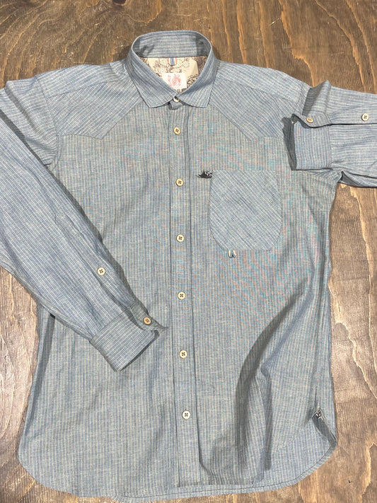 Highline Shirt selvage chambray with multi-stripe